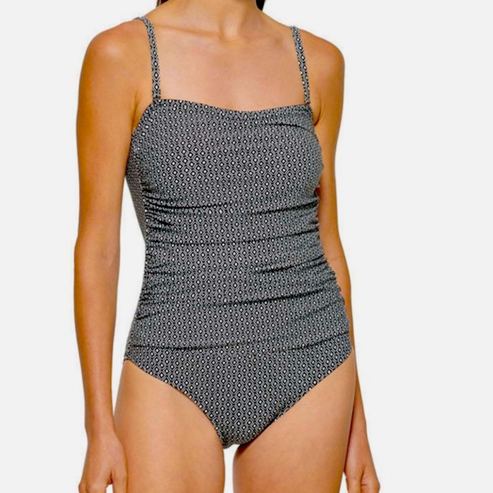 DKNY Geometric Print One-Piece Swimsuit